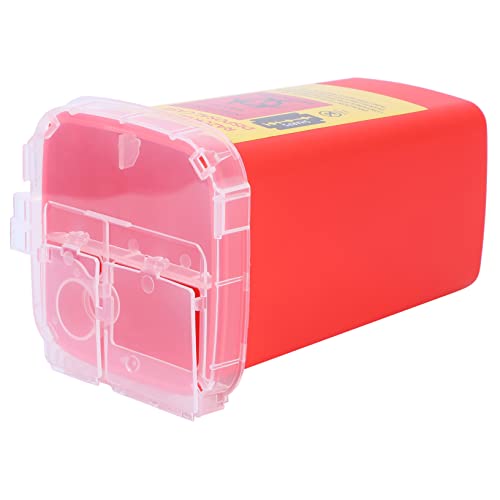 Healvian 1Pieza Almacenamiento Para Cuchillas Caja De Roja Para Peluquería y Salón Seguro De Objetos Punzantes y Agujas Usadas