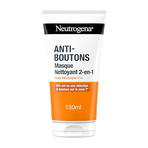 Neutrogena Mascarilla limpiadora 2 en 1 (tubo de 150 ml) – Limpiador facial con ácido salicílico (1%)