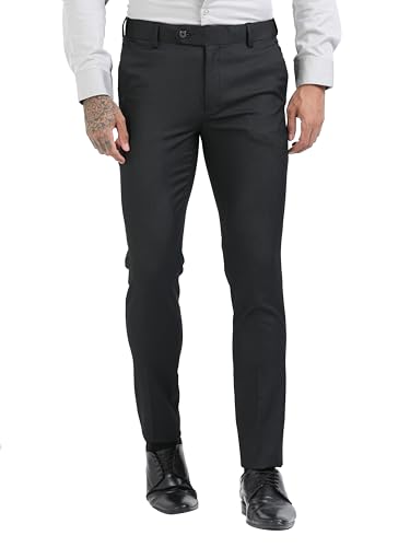Image of Mc Henry Men's Techno Flex 2inch- Waist Expandable Wrinkle Free Stretchable Striped Slim Fit Elite and Luxurious Formal Trousers for Men