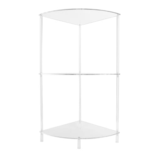 3 Tier Corner Table, Acrylic Wall Side Table with Tempered Glass Support, Multifunctional Storage Shelf for Bedroom Bathroom Li Room, Modern malist and to Assemble - Image 7