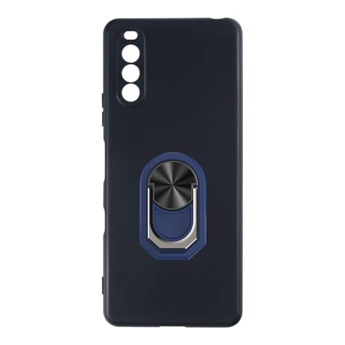 UOGNADGD Coque Flexible + Support à Anneau Compatible avec Sony Xperia 10 III Housse Antichoc pour Téléphone avec Support Magnétique Style Méca (Noir +...