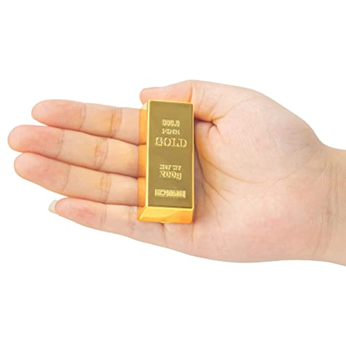 TOYANDONA 8 Pack Fake Gold Bars, Replica Gold Bullion Glittering Brick Decorations Bar Paperweight - Image 4