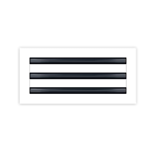 BUILDMART - 14x6 White Modern AC Vent Cover - Decorative Air Vent - Standard Linear Slot Diffuser - Register Grille for Ceiling Walls & Floors - Texas Buildmart
