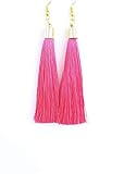 Pendientes Flecos Rosa