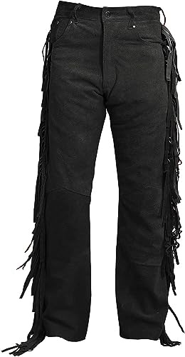 Men's Pants Cowboy Western Biker Suede Leather Pants - Main Image