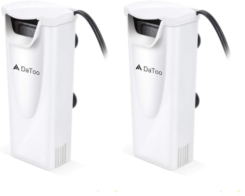 Image of DaToo Aquarium Power Filter In-Tank Ultra Silent Small Fish Tank Filter 3W For Aquarium 1 to 10 Gallon Tank, 1 Yr Warranty (Pack of 2)