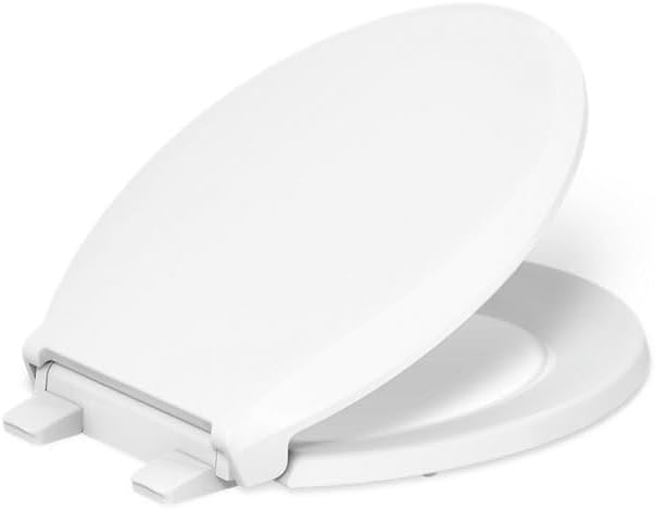 KOHLER 4639-RL-0 Cachet ReadyLatch Round Toilet Seat Soft Close, White White Round Ready Latch