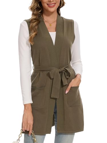 Image of Beautiful Nomad Sleeveless Cardigans for Women Long Sweater Vest