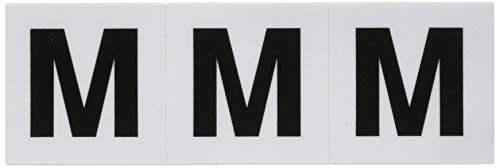 TRUSCO(トラスコ) アルファベットステッカー 30×30 「M」 白 3枚入 TSN-30-M