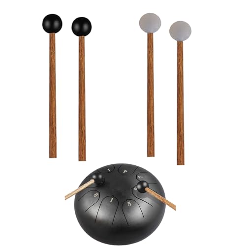QINGFAN par de baquetas de tambor con mango de madera y punta de goma para instrumentos de percusión miniatura 2
