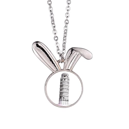 Collier lapin tour de pise Michigan, un cadeau artistique unique inspiré du style art déco