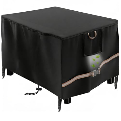 Rectangular Propane Gas Fire Pit Table Cover 44x28x24 Inch, Waterproof Heavy Duty 600D Rectangle Outdoor Fireplace Cover 44 inch, All-weather Protection For Patio Firepit Table 42/43/44 inch