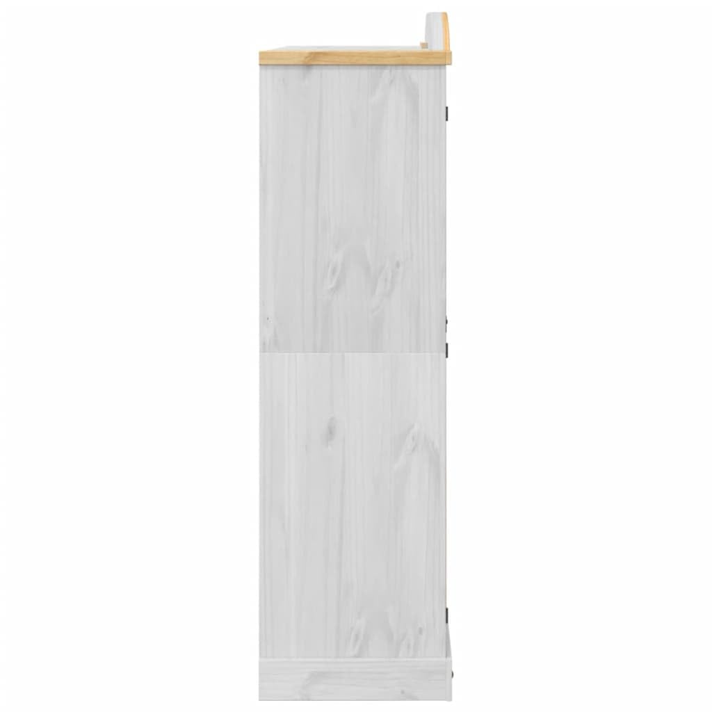 vidaXL Kleiderschrank Corona Weiß 151,5x52x186 cm Massivholz Kiefer