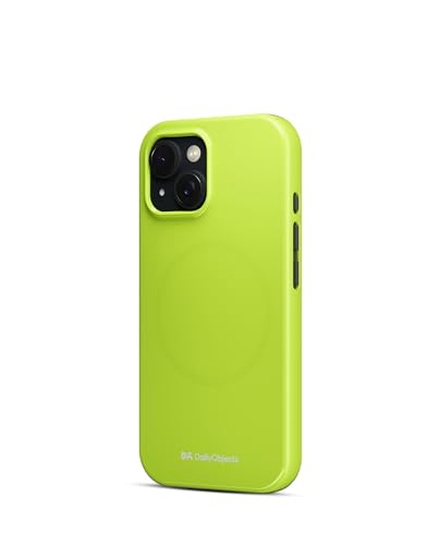 Image of DailyObjects Polycarbonate Enamel Bumper Magsafe Case for iPhone 14 Compatible with Mag-Safe Wireless Charging | Lime Hybrid Magnetic Back Cover