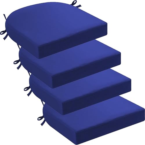 Coussin de chaise rond imperméable bleu saphir haute densité