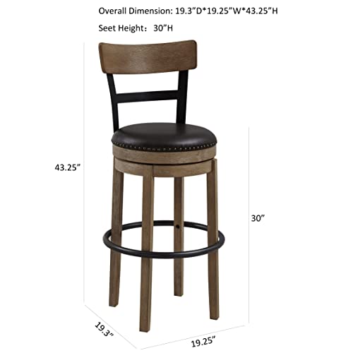 Ball & Cast Swivel Pub Height Barstool 29 Inch Seat Height Light Brown Set Of 1 #TOP2