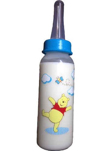 Pooh Bear Blue Nursing Bottle with Adult Nipple