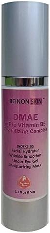 [REinONSkin] DMAE + Pro Vitamin B5 Revitalizing Complex : Facial Hydrator, Wrinkle Smoother, Under Eye Gel, Moisturizing Mask. Improve the Skin Texture and Elasticity. This Provides Free Radical Protection and Clinically Proven Skin Firmer. Paraben Free Wrinkle Serum. 1 fl (50ml).