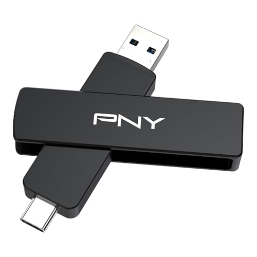 PNY 512GB Duo Link V3 USB 3.2 Gen 2 Type-C & Type-A OTG Flash Drive Extreme Speeds Read/Write 1000/800MB/s External Mobile Storage Compatible with Smartphone/Tablet/Laptops/Desktops