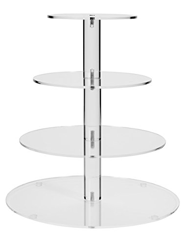 4 Tier Round Wedding Acrylic Cupcake Stand Tree Tower Cup Cake Display(4R)
