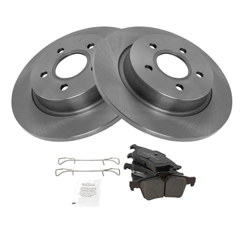 Image of TRQ Rear Brake Pad and Rotor Set Ceramic Compatible with 2005 Volvo S40 2005 V50