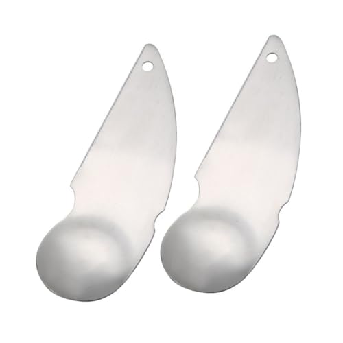 UKCOCO 2piezas Cuchara Peladora De Kiwi y Aguacate De Acero Inoxidable Cortador Práctico De Frutas Herramienta Ligera Para Pelar y Extraer Frutas Fácilmente