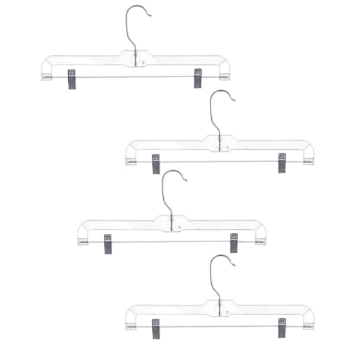 Ciieeo Perchas de Ropa para Pantalones Pinzas Resistentes de Plástico y Metal, Juego de 4, Ideales para Colgar en Armarios del Hogar