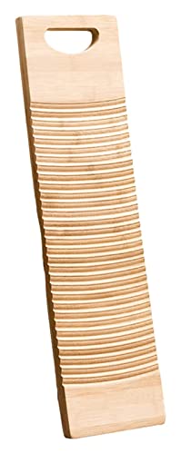 Tabla de lavado de mano de bambú para ropa de lavado, tabla de exfoliación de madera, tabla de lavado rústica antigua, tabla de lavado de hogar para accesorios de limpieza (tamaño : L) Cover