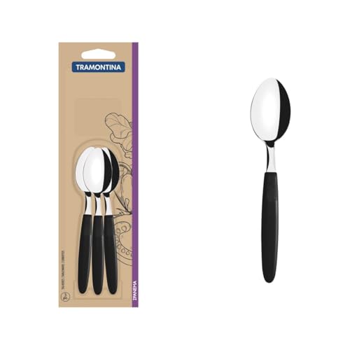 Tramontina IPANEMA Kaffee- & Teelöffel 3-teilig – Kleine Löffel aus Edelstahl mit farbigem Griff, perfekt für Kaffee, Dessert, Picknick &...