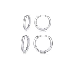 2 Pairs(8/10mm)-Silver