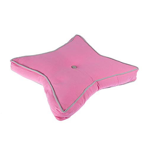 Coussin de sol en forme d'étoile rose et gris pour une ambiance douce