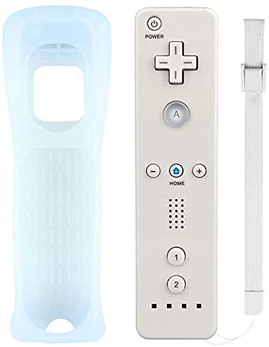 Porro Fino Wii Controller Motion Plus, Remote Motion Controller with Silicon Case Compatible Nintendo Wii and Wii U White