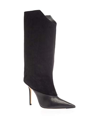 JIMMY CHOO Luxury Fashion Damen BRYNDIS100CFUBLACK Schwarz Leder Stiefel | Herbst Winter 19