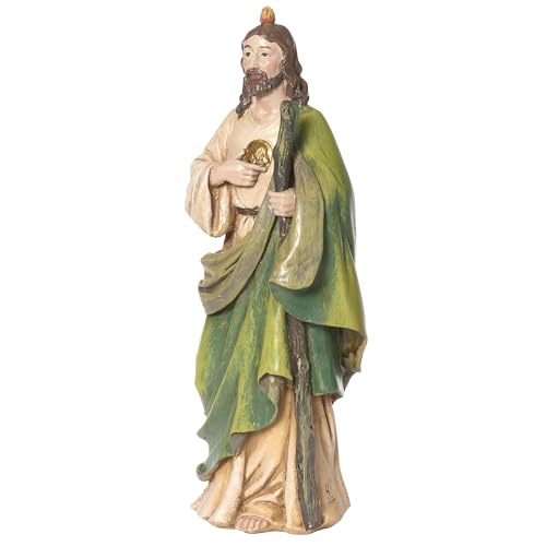 Figura de San Judas en base de resina y piedra 6.5 in miniatura 3