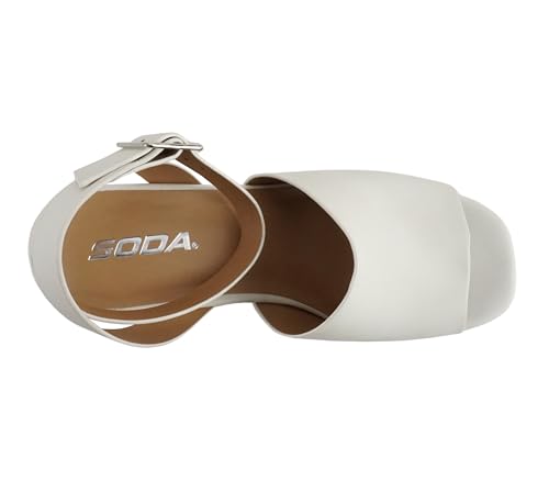 Image of Soda inchStella inch ~ Women Square Peep Toe Single Band Platform Espadrille Wedge Sandals with Adjustable Ankle Strap