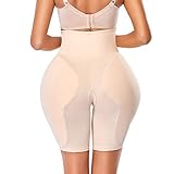美しいボトムス、オープンクロッチショーツ、お尻、ショーツ、お尻パッド、素敵なボトム、美しいウエスト、美しい太もも 弾力性、秋/冬の断熱、快適、超快適、柔らかいウエストバンド、ハイウエスト、シームレスコルセット、腹部の引き締め、お尻、2つのガード付き パッド (肌色 ハイウエスト, M)