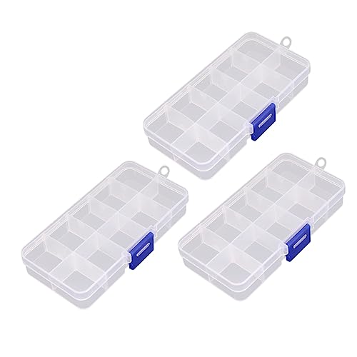 Boîtes de rangement plastiques 3pcs 10 compartiments transparents pour stocker vos perles - 2