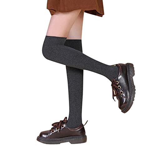 No Seam Socks Kids Autumn Winter Style Black Day System Calf Socks Pile Socks Over The Knee Socks Toes Socks for