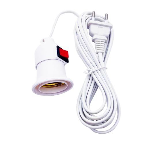 Portalámparas para farol, portalámparas con enchufe | Portalámparas colgante con cable de 8,2 pies - Toma de luz con botón/off a rosca E27 para salón
