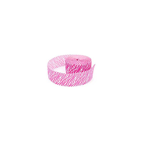 Amscan Bright Pink Zebra Printed Crepe Streamer | Party Decor