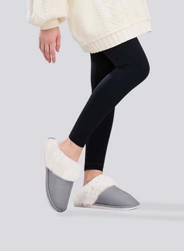Baobeijidao Womens Slippers Soft Fuzzy House Slippers for Women Memory Foam Fluffy Slip On Non Slip Plush Slippers Winter Warm Slide Indoor Outdoor 6