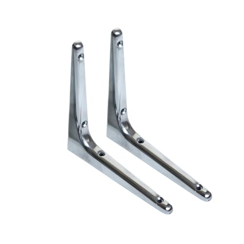 FMCAGNGAKP 2 Piezas Escuadras para Estanterias, Soporte Balda Flotante De 25 Cm, Soporte Estanteria Pared, Escuadras Metalicas De L Plateado(17.5cm/6.89in)