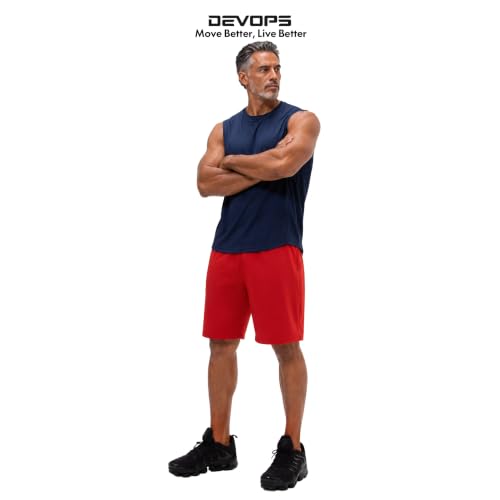 Image of DEVOPS Men's 2-Pack Loose-Fit 10 inch Workout Gym Shorts with Pockets