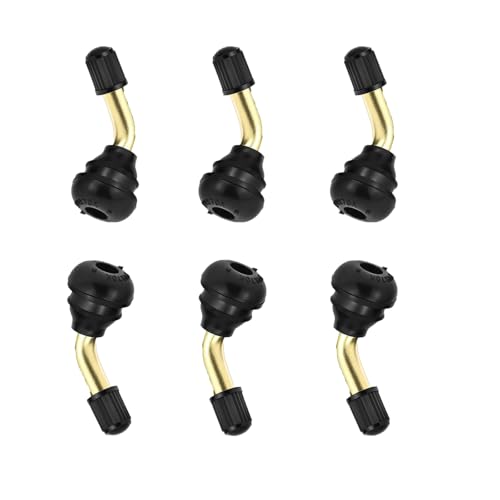 6 Pieces Valves Tubeless a 90 Degres,Valve Coudee Moto en Laiton,Etanche et Durable pour Pneu de Scooter,VTT,Velos Electrique et Trottinette