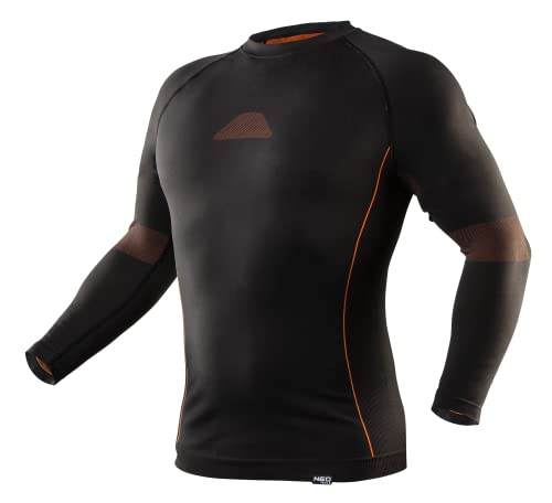 NEO TOOLS Maillot Thermique Homme Respirant Ă Charbon Actif | Pull Ă Manches Longues Hiver Carbone