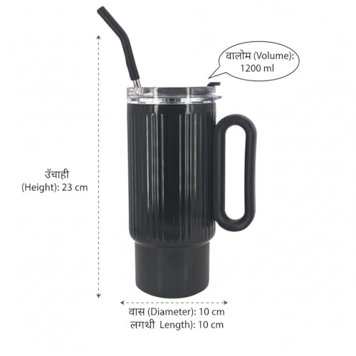 Image of HomeCloud Insulated Coffee Tumbler with Lid - Double Wall Travel Mug for Hot & Cold Drinks, Leak-Proof, Durable, Portable, Stylish Stainless Steel Design (Black)