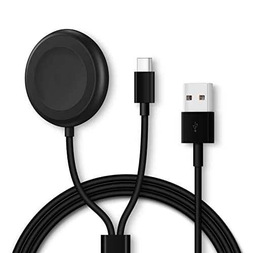 Cargador inalámbrica para Galaxy Watch 5 Pro/5/4/3/Active 2/1/Galaxy Watch/Gear Sport/S3, Cable de Carga USB C Compatible con Samsung Galaxy S22/S21/S20/S10/Note 20/10/9/8