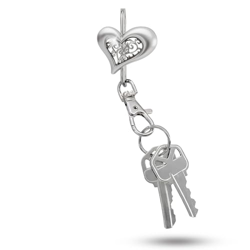 Women’s Bag Charm Key Finder, Car Keychain Hook, Cute Purse Organizer & Tote Bag Accessories, Gifts for Mom - Filigree Heart