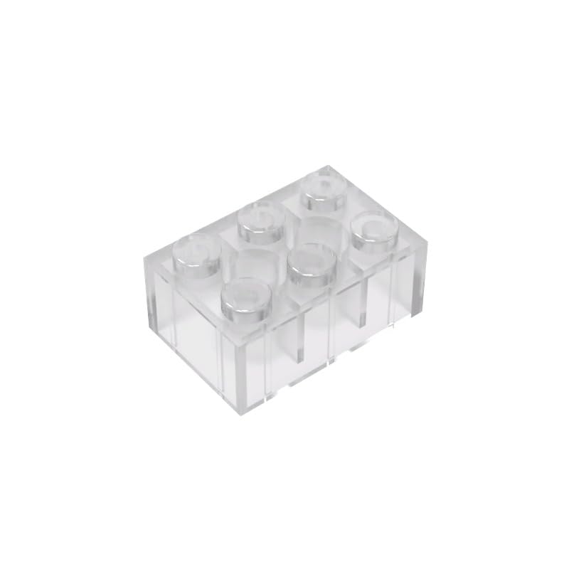 Gobricks 3002 Basic Bricks Brick 2x3 50 Pieces GDS-541 Compatible with Lego Building Blocks Color:Trans-Clear — image 1