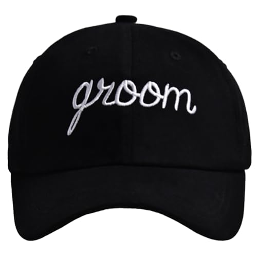 Erying Groom Baseball Cap Black Baseball Hat for Bachelor Party Groom to be Gift Bachelor Decorations